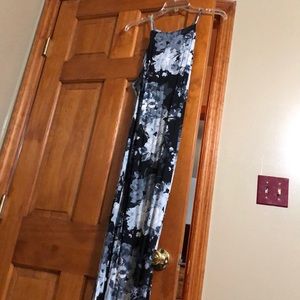 Black and white light floral dress